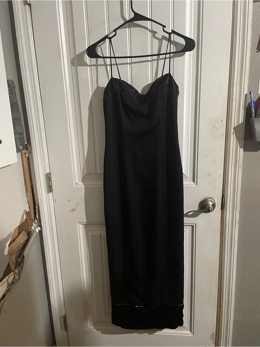 Elegant Black Slip Dress with Spaghetti Straps